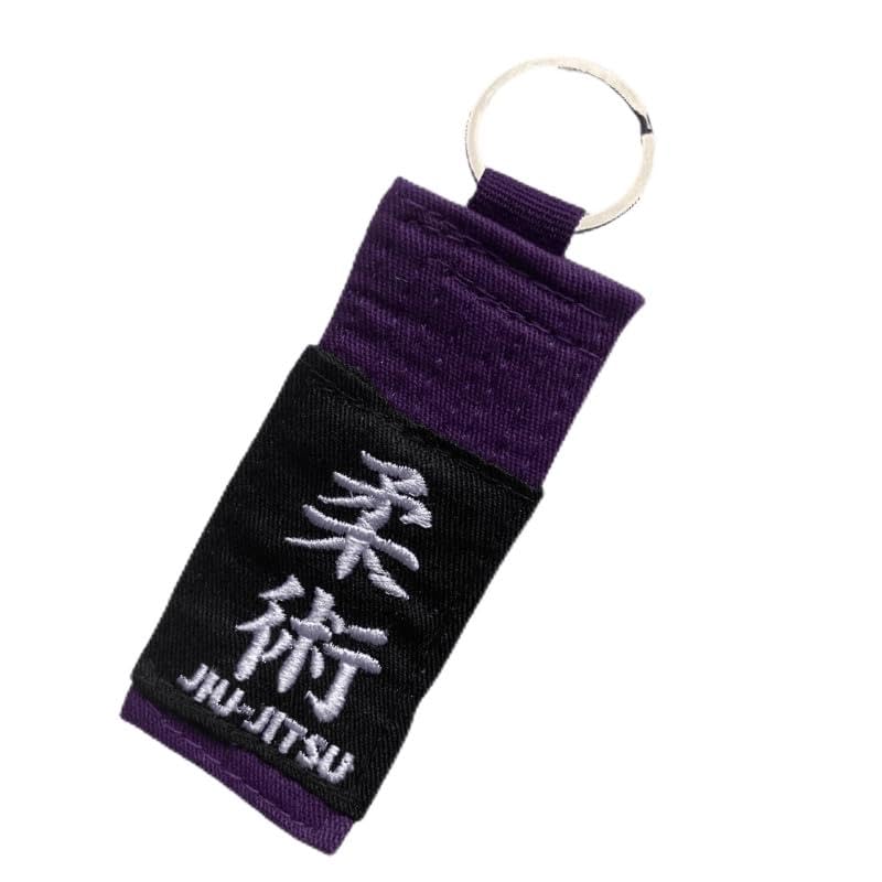 OSS-BJJ Combat Sports OSS Combat Sports BJJ Nuevo Jiujitsu Llavero para Jiu Jitsu Brasileño MMA Gear All Belt Rankings Gift Key Chain, Morado (, 10 cm