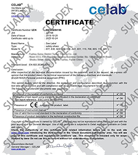 SUADEX Veiligheidsschoenen, werkschoenen met stalen neus, sneakers voor dames en heren, lichtgewicht, ademend… - Image 7