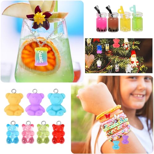 Jodimitty 245 PCS Earring Making Kit 16 Colors Candy Bear Butterfly Charms - Image 3