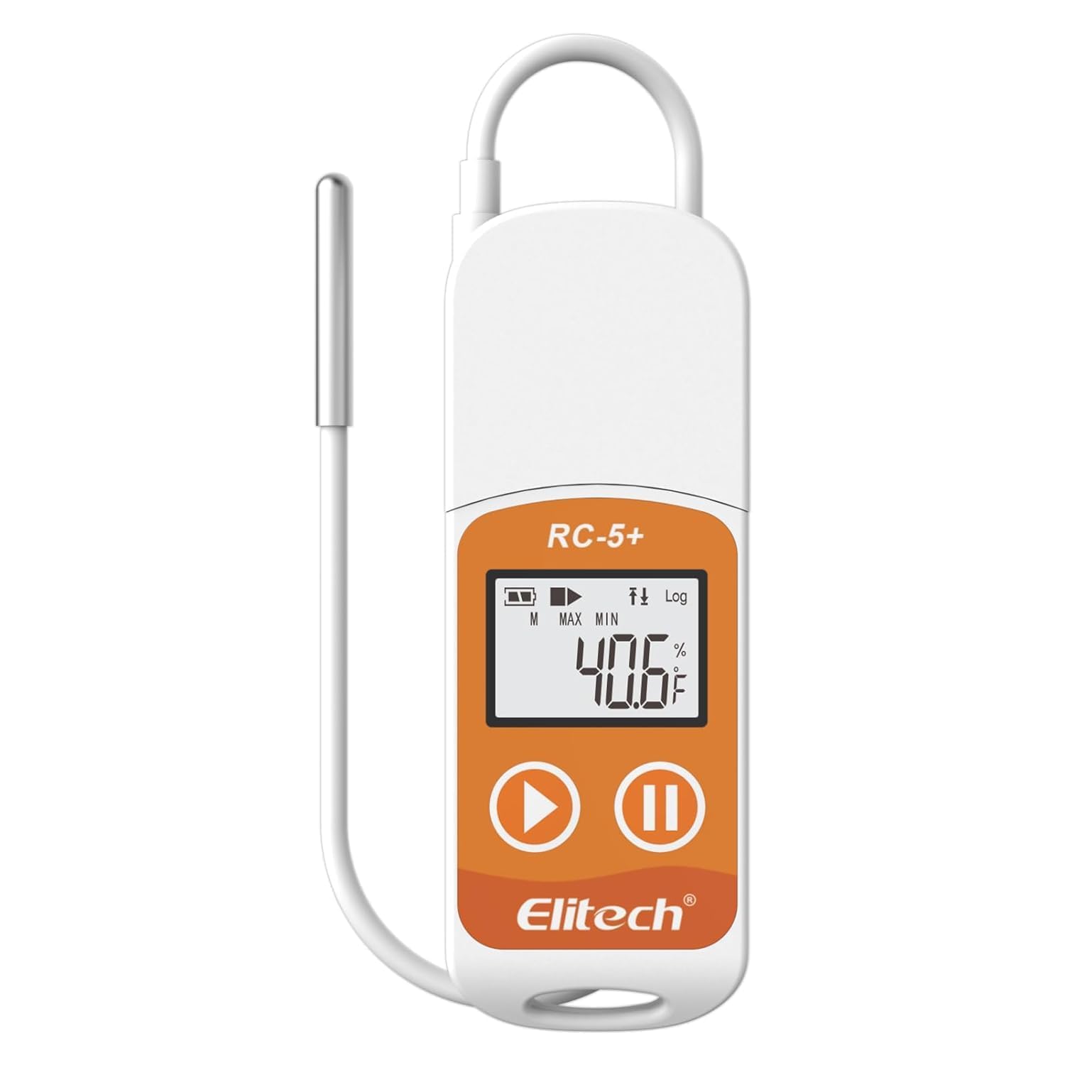 Elitech RC-5+ TE Mini Enregistreur de Données de Température USB avec Sonde Externe, Haute Précision 32000 Points de Capacité d'enregistrement Export PDF Auto