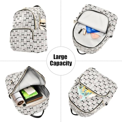 Mochila de moda blanca con 3 bolsillos cremallera para mujer 5
