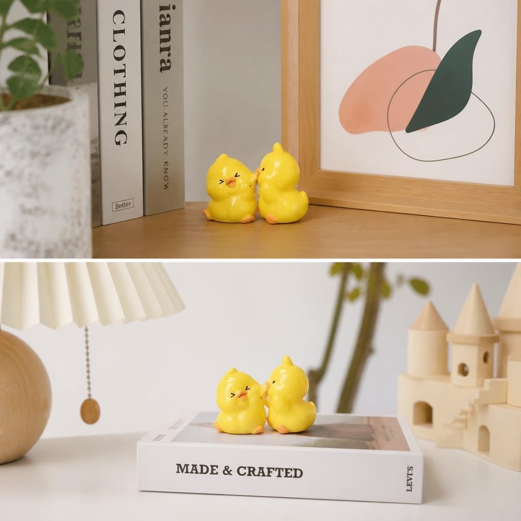 2 Pack Kawaii Rabbit Couple Figurines, Cute Desk Decor & Cake Topper image 5