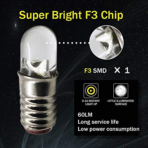 Ruiandsion E5 LED Bulb 12V Warm White E5 E5.5 Screw Base LED Bulb Upgrade for Modle Train Lights(Pack of 10) - Image 3