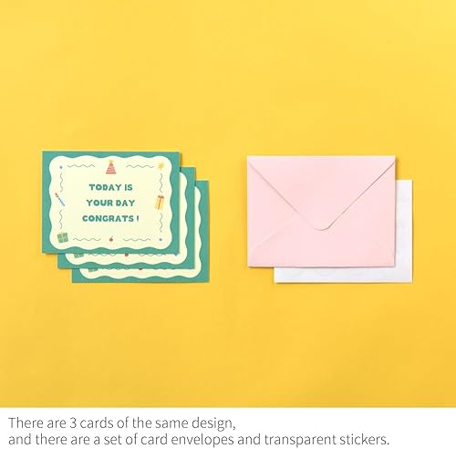 Miniatura 4 de Monolike Tarjeta Día a día, Storytown Momo - Mezcla de 36 mini tarjetas individuales, 36 sobres, 36 pegatinas Paquete