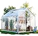 GARMIO® Gewächshaus Neapel 250x190cm für den Garten, Alu Frühbeet inklusive Fundament, 2 Dachfenster Treibhaus Aufzucht Pflanzenhaus Tomatenhaus 4,75m² UV-Schutz