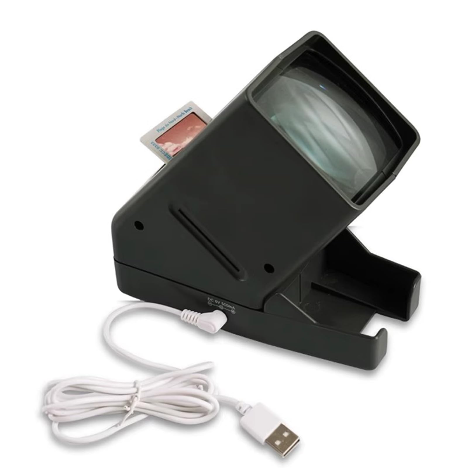 Projecteur de diapositives 35 mm LED avec grossissement x3, alimentation USB/batterie