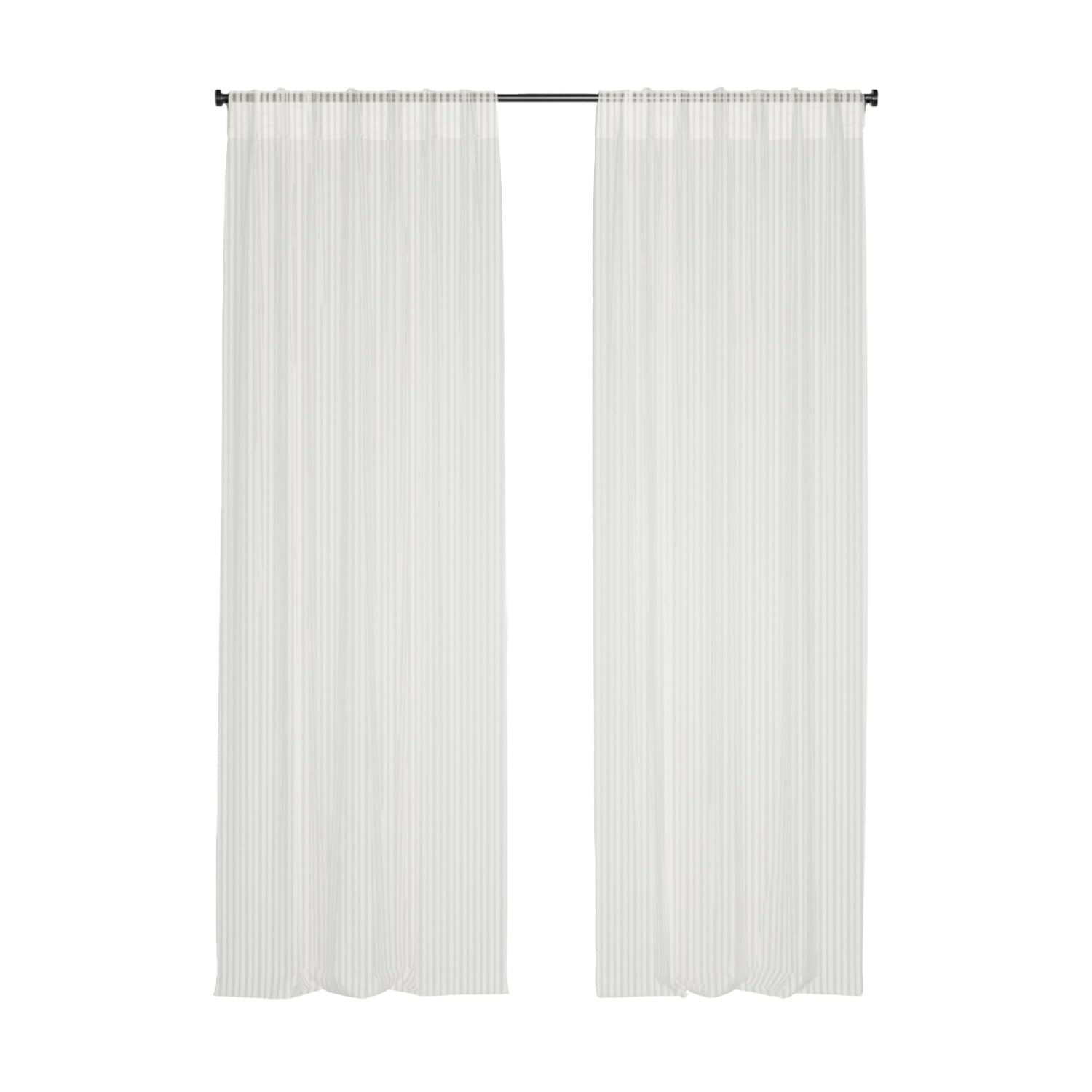 domus&trend - Atene Tende per Interni Ignifughe Filtranti, 1 Pannello 140x280, Per Casa Binario o Bastone, Tende a Pannello Trama Rigata, Made in Italy (Bianco naturale_Attacco per bastone)