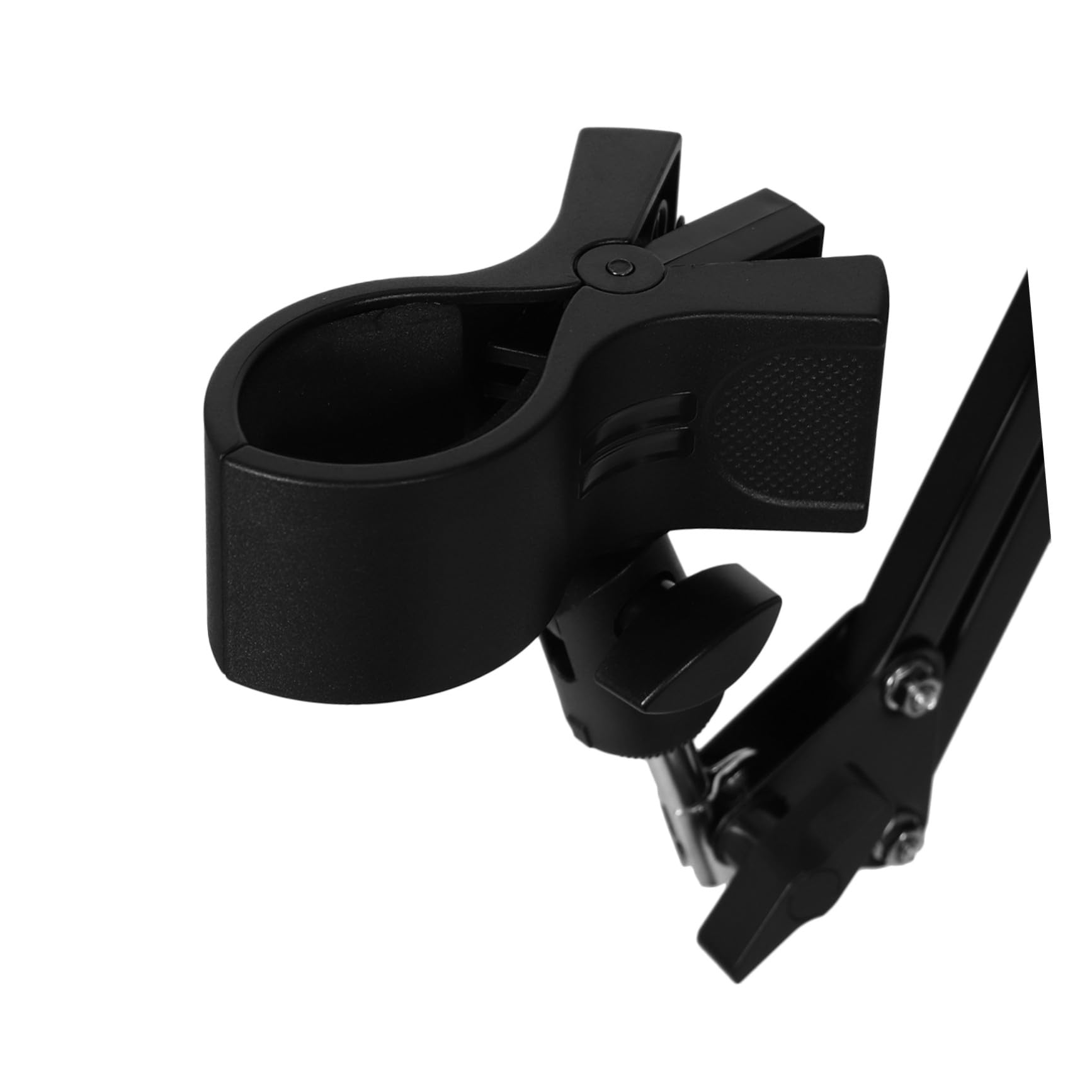 Soporte Ajustable para Secador de Pelo de Pie en Hierro Negro | Brazo Giratorio y Altura Regulable, Estructura Plegable, Abrazadera Antideslizante con Medida 3,2-6,4 Cm