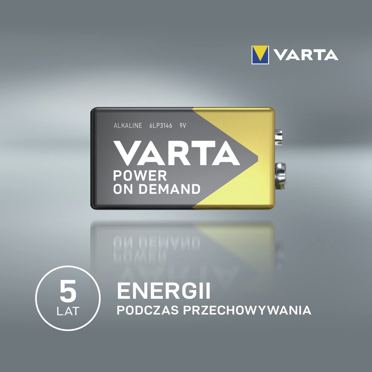 VARTA Baterie Blokowe 9V, opakowanie 4 szt., Power on Demand, Alkaliczne, pakiet do przechowywania, inteligentne, elastyczne, wydajne, do czujek dymu, czujek pożarowych