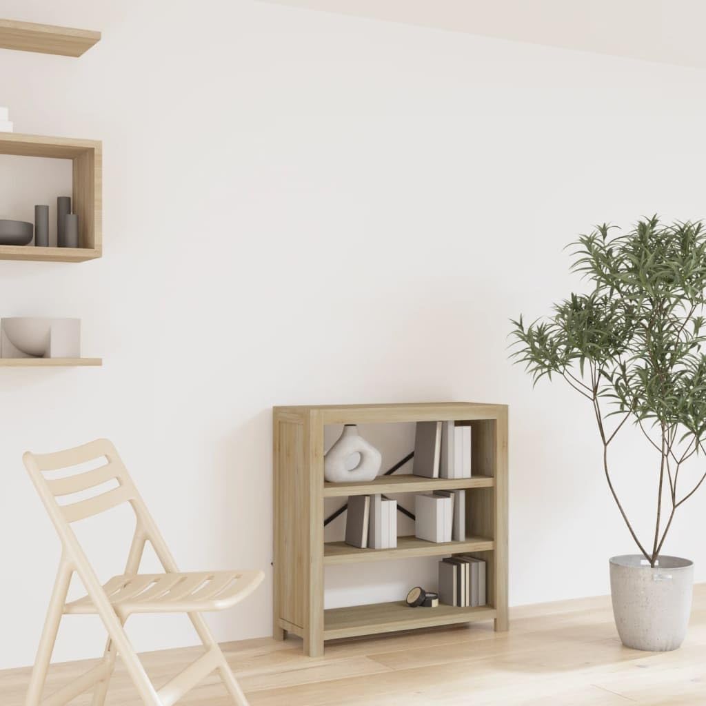 Bookcase in a room setting with books and decorative items
