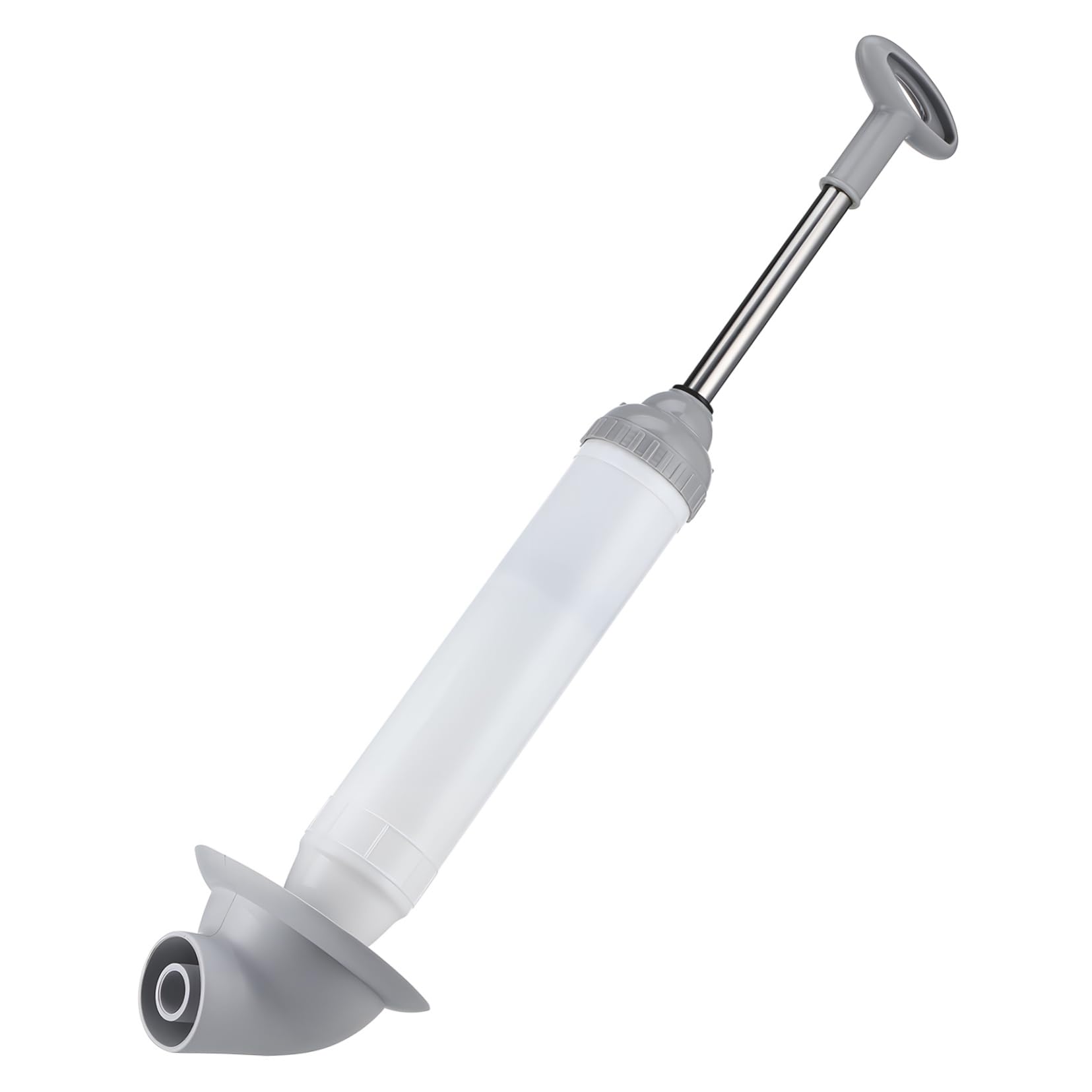 HOMSFOU Stura WC ad Alta Pressione Testa Curva in Acciaio Inox e Pp | Bianco, per Scarichi e Lavandini in Bagno o Cucina, Struttura Robusta per Uso Versatile