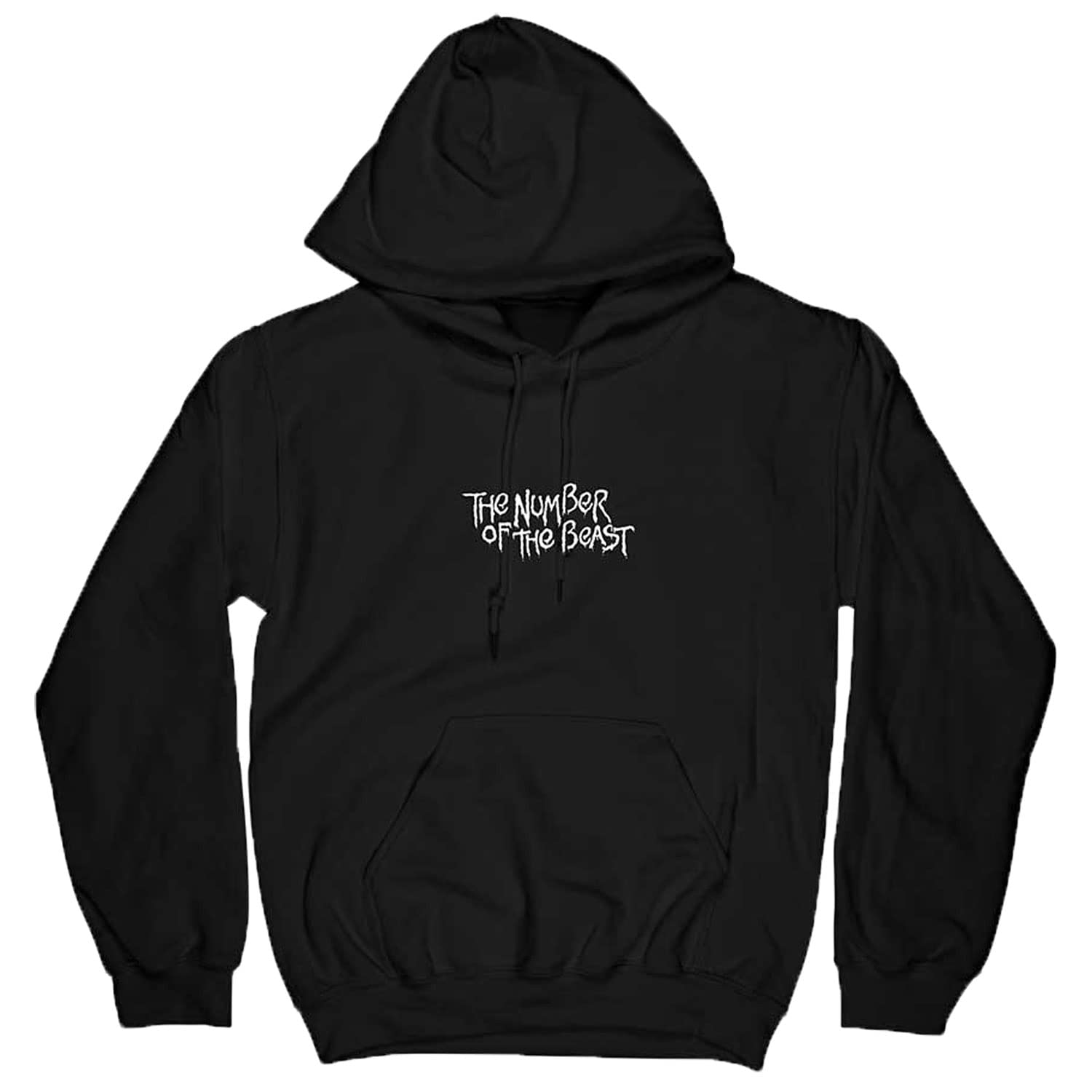 Paradiso Clothing Unisex Black Iron Maiden Number Of The Beast One Colour Hoodie - L