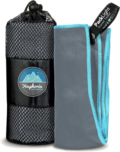 Youphoria Microfiber Travel Towel Fast Drying Lightweight - Quick Dry Towel for Camping, Beach, Backpacking, Hiking, & Sport