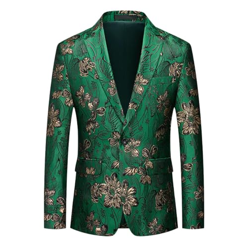 Blazer coréen jacquard homme coupe ajustée idéal pour briller lors d'un banquet chic
