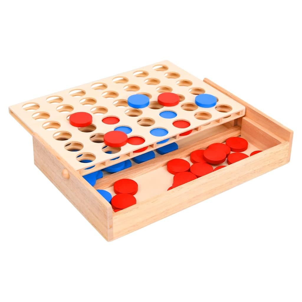 Gioco di strategia in legno massiccio dell'albero della gomma, per bambini e adulti, 24 x 15 x 4 cm, da viaggio, con 42 fiches