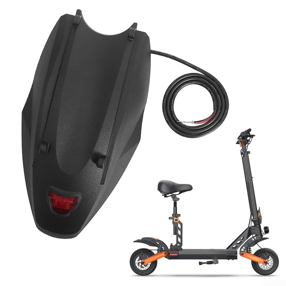 Garde-boue Arrière Avec Feu LED Pour Kukirin G2 Pro – ABS Noir, Kit Complet (support+vis), Protection Et Visibilité Renforcées