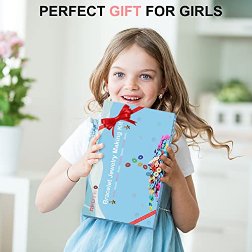 Image of Redtwo 18000 Pcs Clay Beads Bracelet Making Kit, 4 Boxes 64 Colors Flat Polymer Heishi Jewelry with Gift Pack, Friendship Bracelet for Girls Ages 8-12
