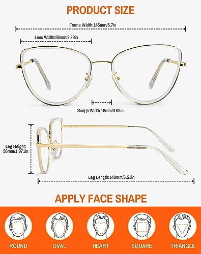 Image of Blue Light Glasses, Stylish Anti Blue Light Blocking Glasses for Computer Reading, Gaming, TV, Phones