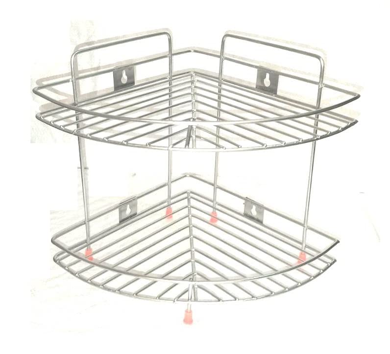 IronTech Stainless Steel Corner Stand for Kitchen and Bathroom, Multipurpose Storage Organizer, Shelf Rack, Bathroom Shelf Wall Mounted (2 Layer) (B09J5G9JZH) Amazon Price History, Amazon Price Tracker