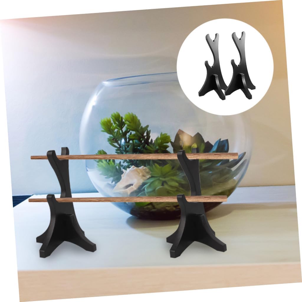 2pcs Wooden Wand Display Stand for Collectibles Elegant Desktop Decor for Retail Stores and Home Displays for Games Rooms Bedrooms and Living Spaces
