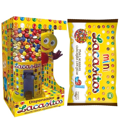 Pack Lacasitos Mini 1KG + dispensador 150G .Ideal para compartir y regalar.