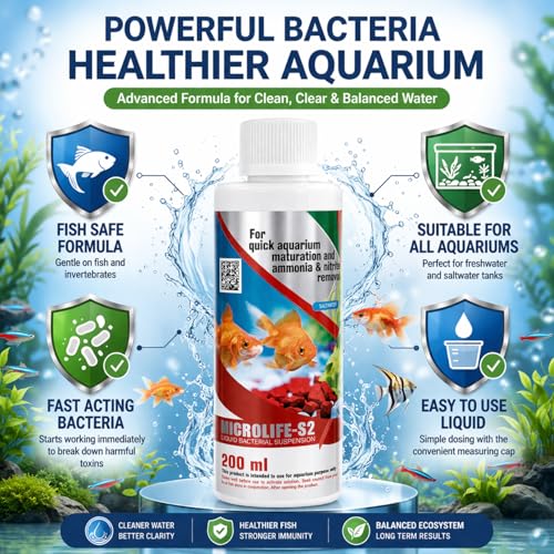 Image of Aquatic Remedies Micro Life S2 Beneficial Bacteria Liquid Bacterial Suspension for Quick Aquarium Maturation and Ammonia and Nitrite Removal (200 ML)