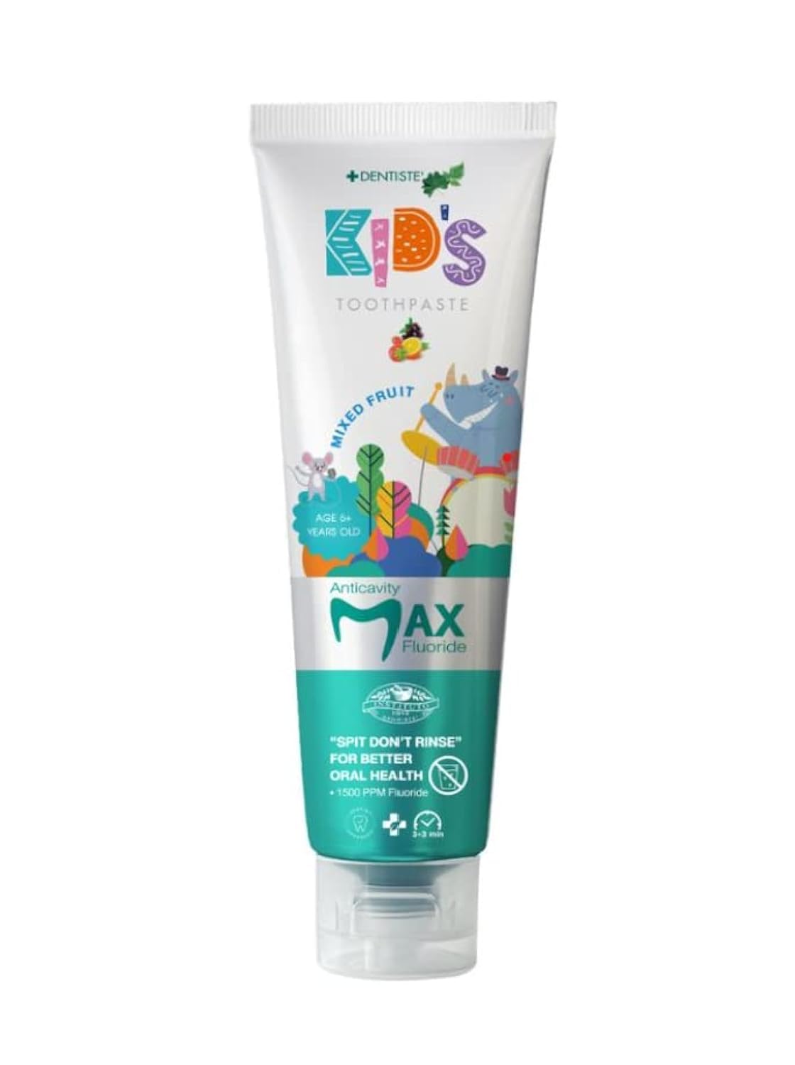 Sponsored Ad – Dentiste' Kids Anticavity Max Fluoride Toothpaste 60g. Mixed Fruit Flavour, for kids of Age 6+. | Spit Don't Rinse for Better Oral Health | 1500 PPM Fluoride