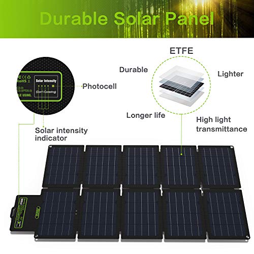 Upgrade Topsolar SolarFairy 60W Portable Foldable Solar Panel Charger Kit Dual USB 5V + 18V DC Output for Portable Generator Power Station Cell Phone Tablet Laptop 12V RV Boat Car Battery