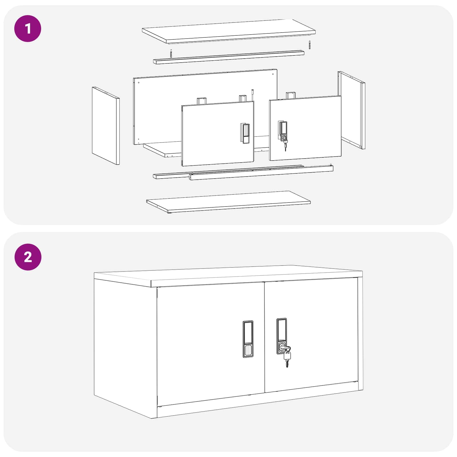 vidaXL Armoire de Rangement Jaune Moutarde 80 x 40 x 40 cm Acier, Armoire de Bureau Moderne, en Acier rectangulaire, fermant à clé, Espace généreux, Meuble Industriel, Solution Robuste