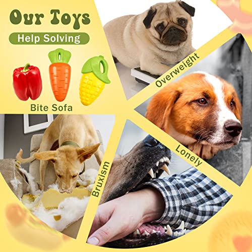 Libima 5 Pieces Dog Chew Toys For Aggressive Chewers Squeaky Dog Toys Cute Vegetables Tough Durable Puppy Teething Toys Colorful Tpr Dog Teeth Cleaning Toy For Large Medium Small Dogs #TOP6