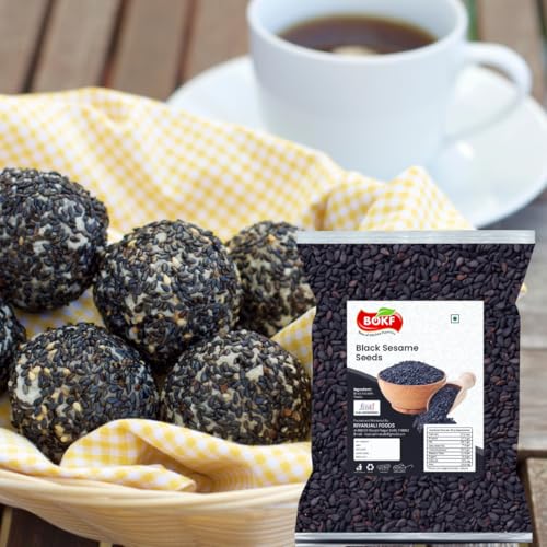 Image of BOKF Combo - Black & White Sesame Seeds (250g Each) | Natural | High in Calcium & Iron | Ideal for Cooking, Chutneys, Ladoos & Baking | Edible Seeds Gluten-Free, 500g