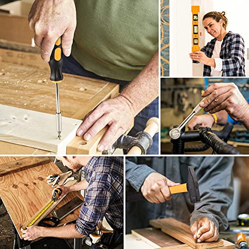 Caja Herramientas 102 en 1, X-CREATOR Maletín de Herramientas Portátil 102 Piezas, Destornillador con Cuchillo de Martillo, Herramientas Mecánicas para Reparaciones Diarias, Perfecto Hogar y Oficina