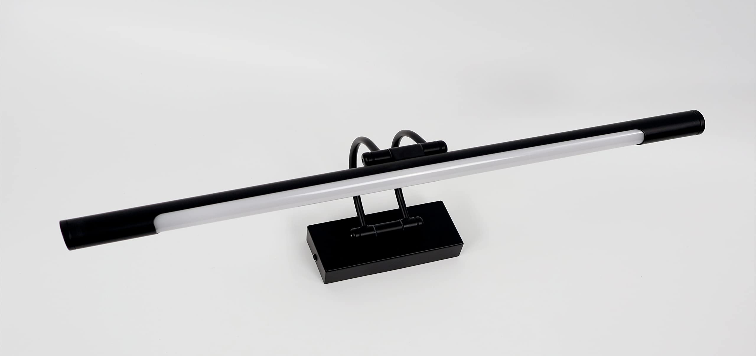 Applique murale LED pour éclairer des tableaux, miroirs, muraux, 12 W, style traditionnel et élégant, teinte de lumière chaude 3000 K, couleur noire mate, entièrement articulée et pivotante. 68