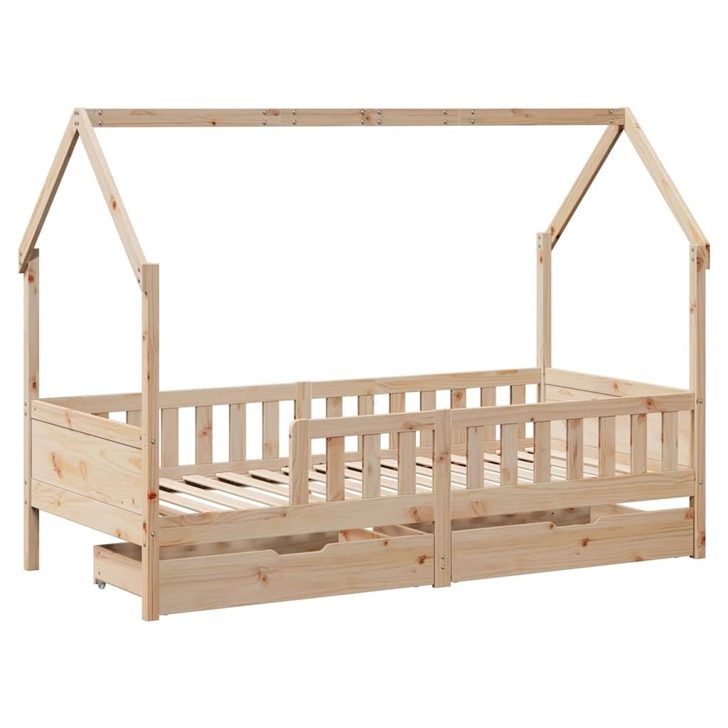 Giroletto Casetta VidaXL 80x200cm - Legno Pino Massello Per Bambini, Bianco