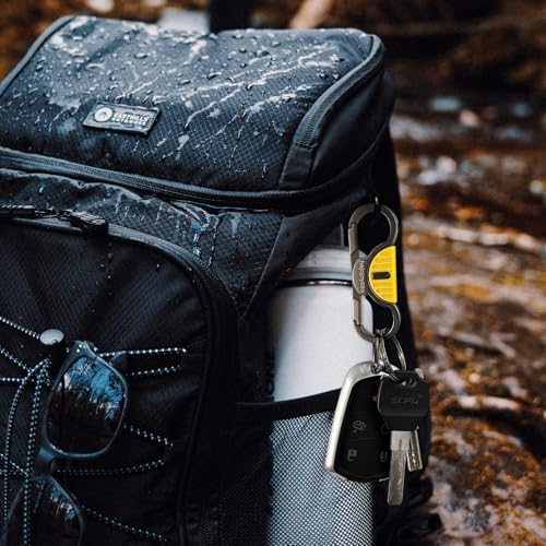 Image of Heavy Duty Keychain with Quick Release Double Carabiner Clip, Key Rings, D Ring, Car Key Holder for Belt Loop