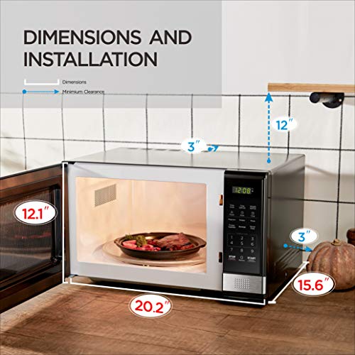 BLACK+DECKER EM031MB11 Digital Microwave Oven with Turntable Push