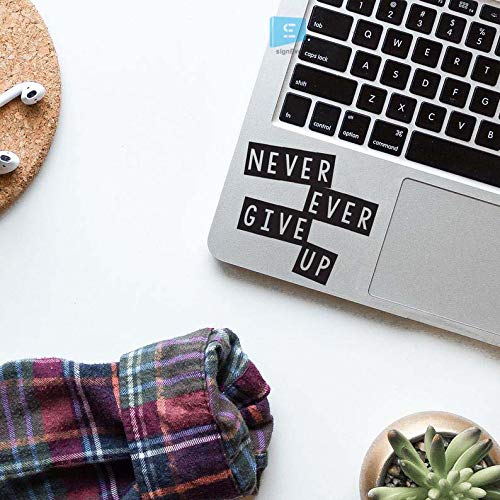 SIGN EVER Never Ever Give Up Motivation Quotes Stickers for Laptop Trackpad 15.6 14 13 Inches and All Models Laptop Sticker L x H 6.50 cm x 4.50 cm Pack of 2 (B084WZW155) Amazon Price History, Amazon Price Tracker