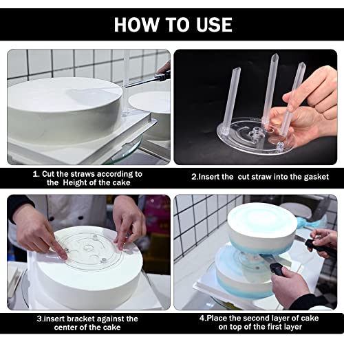 olyee Cake Supports Set w/ 18 Pieces Cake Dowels Rods for Tiered Cake 3 Tier Cake Separator Plates Cake Stand Holder for Wedding Cake Construction & Stacking (4 - Image 4