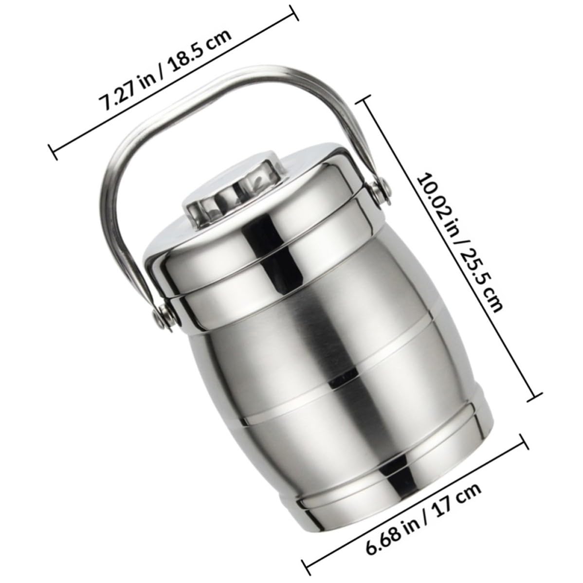 Fiambrera Portátil Térmica de Acero Inoxidable Doble Capa y Tapa Hermética, Capacidad 3l, Mantiene la Comida Caliente por 6 Horas Adecuado para Oficina y Escuela