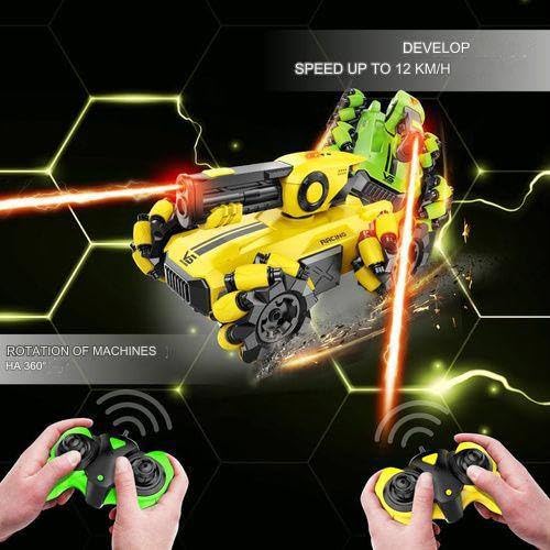 FIPPYO Remote Controllers 2.4ghz Battle Tank Infrared Remote Control Car Toys Monster Control Shooting Tank Game Set - 2 Piece Set 1