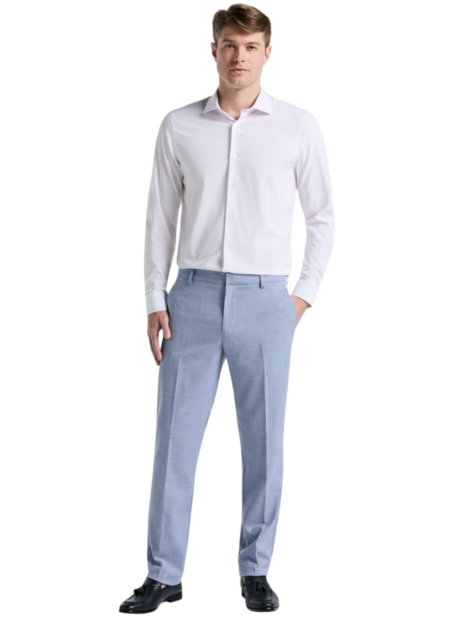 Perry Ellis Mens Modern fit Dress Pants 38 29 Light Blue Solid