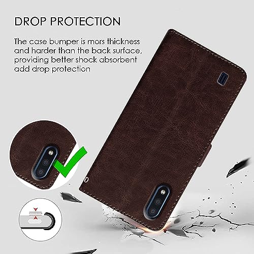 Image of Amazon Brand - Solimo Flip Leather Mobile Cover (Soft, Flexible & Kickstand Back case) Compatible for Samsung Galaxy M01 (Coffee)
