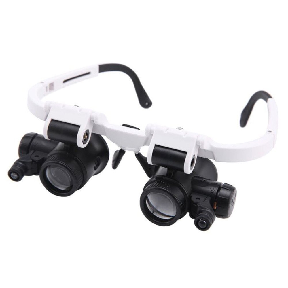 8X 23X Head-mounted HD Magnifying Glass for Elderly, Youth, Book Reading, Jewelry and Jade Recognition, White, 13 * 16cm