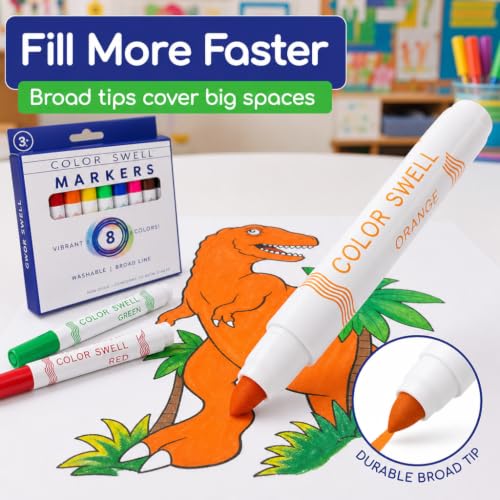 Color Swell Broad Line Markers - Washable, Non-Toxic, Ideal for Kids (20 Pack | 160 Markers) by Color Swell - Used condition - Image 4