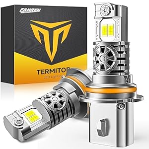 Termitor 2024 Upgraded 9007/HB5 Light Bulbs, 33000LM Ultra Brightness, 1:1 Halogen Size, 6500K Cool White, Canbus Ready, Plug and Play, IP68 Waterproof, Pack of 2