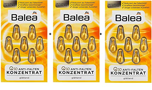 3 Packs of Balea Q10 Anti-Wrinkle Concentrate Serum 21 Capsules