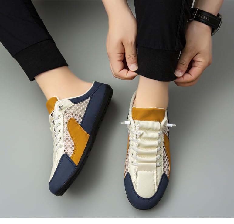 Backless Tennis Shoes for Men Wide Mule Sneakers Slip on House Slippers Platform Lace Up Mesh Breathable Lightweight Casual Walking Slides Shoes Running Travel Driving4