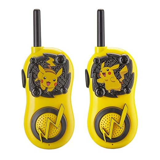 eKids Pokemon Walkie Talkies Pikachu Toys FRS Walkie Talkies for Kids Long Range Static Free Easy to Use For Indoor and Outdoor Games
