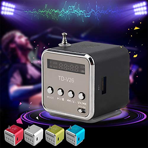 Tragbarer -USB -Lautsprecher MP3 -Musik Player Support SD TF Card USB2.0 Stereo FM Radio Compact Wireless Aluminiumlegierung Surround -Lautsprecher für Home Office Travel (A)