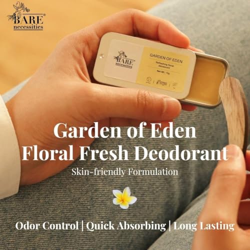 Image of Bare Necessities Garden of Eden Solid Deodorant | Odor & Sweat Control | Premium Floral Fragrance | No Aluminium, Alcohol, Paraben-free, Organic | Travel Mini Size Solid Deo for Women - 15g